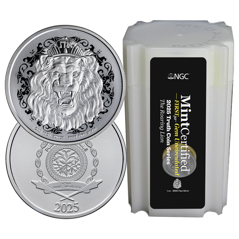 2025 1 oz Silver Roaring Lion NGC MintCertified™ First30 | Sealed Tube