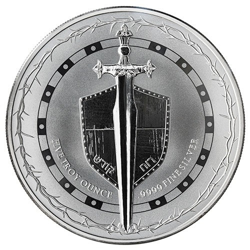 2025 5 oz Sword of Truth High Relief Silver Coin