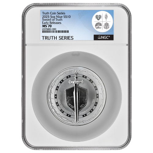 2025 NGC MS-70 Early Releases 5 oz Sword of Truth High Relief Silver Coin