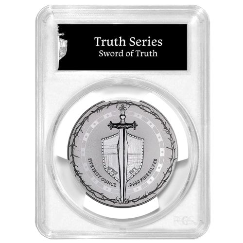 2025 PCGS MS-70 First Strike 5 oz Sword of Truth High Relief Silver Coin