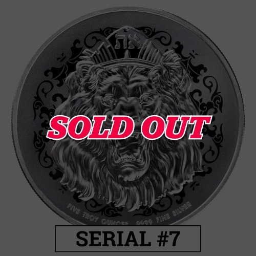 2026 5 oz Roaring Lion High Relief Silver Coin - Serial #7