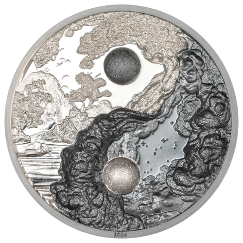 2024 1 oz Yin and Yang Black Proof Silver Coin