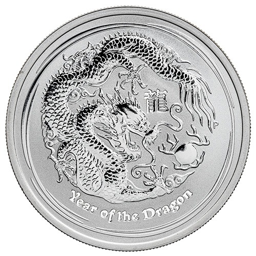 2012 1/2 oz Year of the Dragon Silver Coin - Australian Lunar Series II