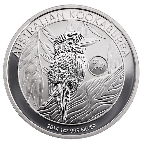 2014 1 oz Australian Silver Kookaburra Coin with Lunar Horse Privy Mark