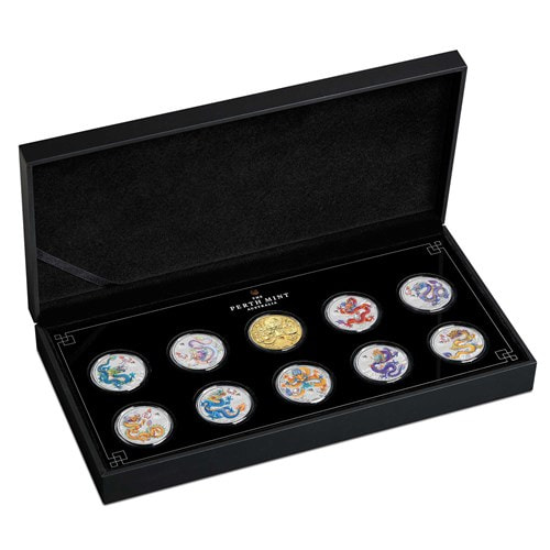 2024 1/2 oz Year of the Dragon Silver Ten-Coin Set - Lunar Series III