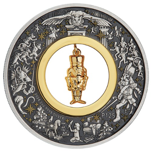 2024 2 oz Australian Christmas Nutcracker Silver Antique Coin