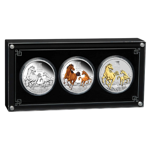 2026 3 x 1 oz Year of the Horse Silver Coin Trio - Lunar Series III