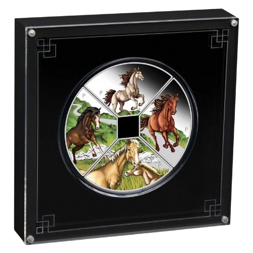 2026 Year of the Horse Quadrant - 1 oz Silver Proof Colorized 4-Coin Set