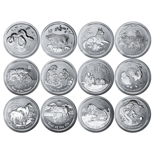 10 oz Australian Lunar Series II Silver 12 Coin Set