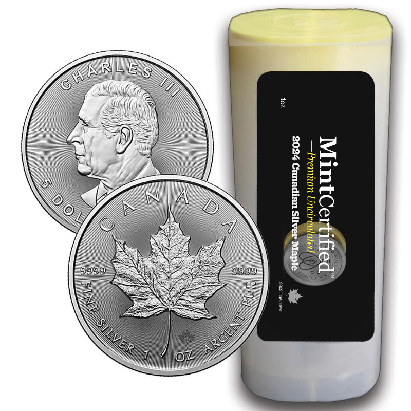 2024 1 oz Silver Maple MintCertified™ Premium Uncirculated Coin | Sealed Tube
