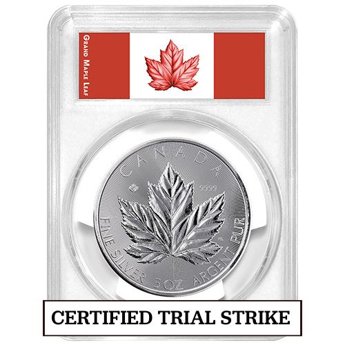 2026 5 oz PCGS Trial Strike Canadian Silver Grand Maple Leaf Coin - Gem BU