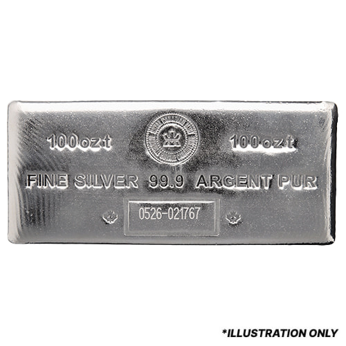100 Oz Royal Canadian Mint Silver Bar