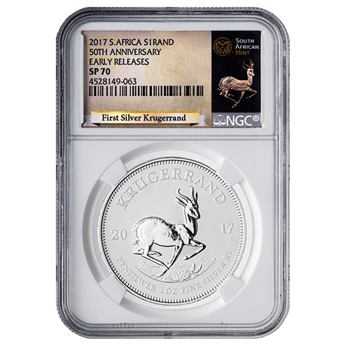 2017 South African Krugerrand Silver Coin 1 oz | NGC SP-70 Early Releases White Core