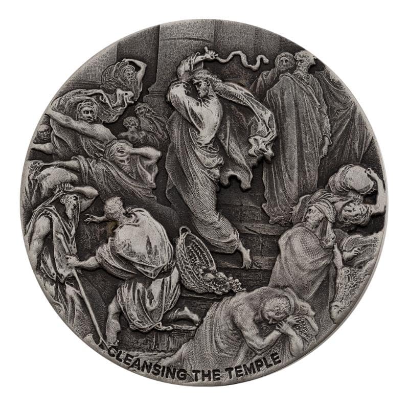 2022 2 oz Cleansing the Temple Silver Coin - Biblical Series