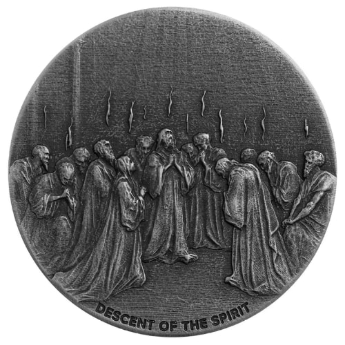 2022 2 oz Descent of the Spirit Proof Antique Silver Coin - Biblical Series