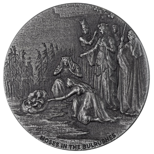 2023 2 oz Moses in the Bulrushes Antique Silver Coin - Biblical Series