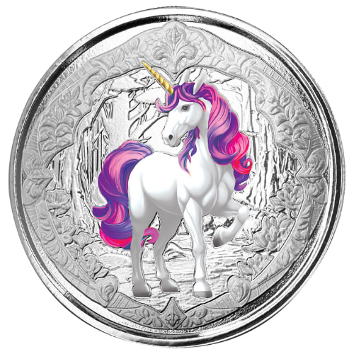 2024 1 oz Fiji Unicorn Veloria Colorized Silver Coin
