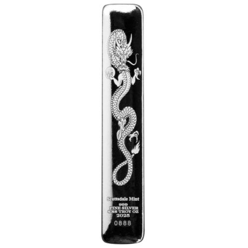 2025 8.88 oz Silver Lucky Dragon Cast Bar