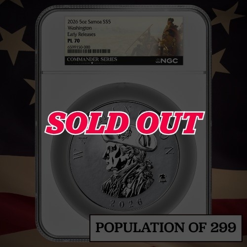 2026 NGC PL-70 5 oz George Washington Silver Coin - Commander Series