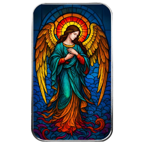1 oz Angel of Light Colored Silver Bar