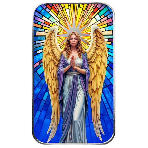 1 oz Angel Star of Bethlehem Colored Silver Bar