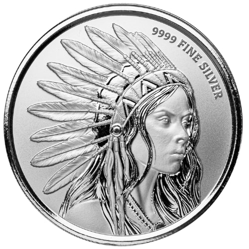 1 oz Buffalo Girl Silver Round
