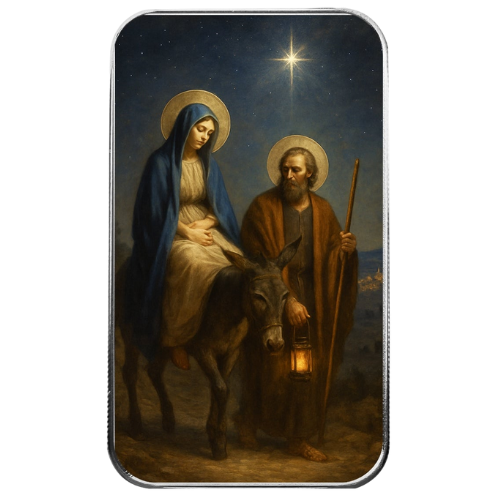 1 oz Journey to Bethlehem Colored Silver Bar