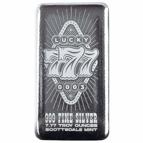 7.77 oz Lucky Sevens Series Cast Silver Bar