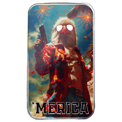 1 oz 'Merica Eagle Patriotic Colorized Silver Bar