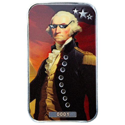 1 oz Washington "Deal with It" Patriotic Colorized Silver Bar - Limited Edition