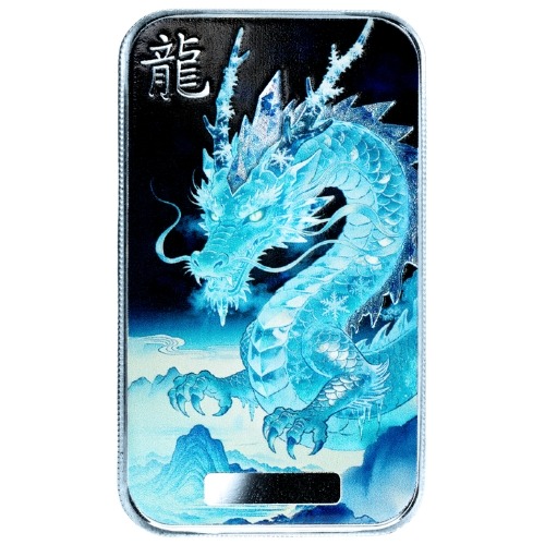 Buy 1 oz Lucky Dragon Winter Frost Silver Bar | SD Bullion