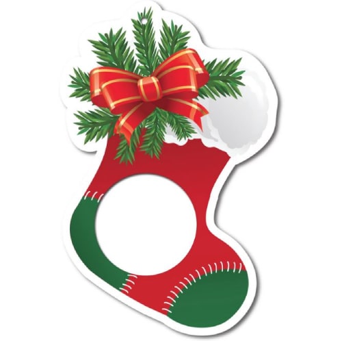 Christmas Stocking Foam Core Ornament - 1 oz Round or Coin