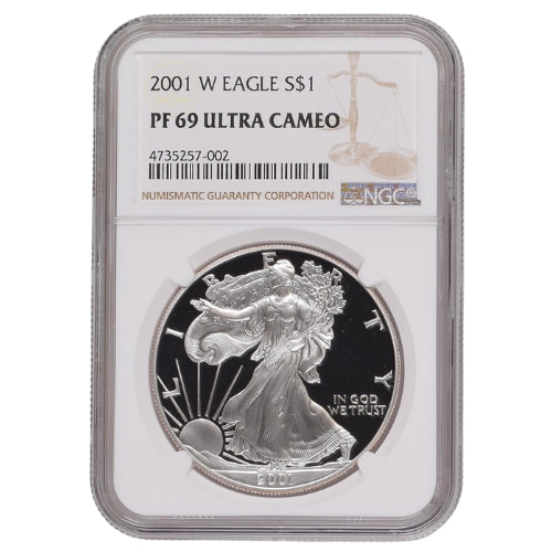 2001-W NGC PF-69 1 oz American Silver Eagle Proof Coin