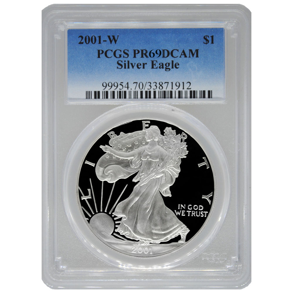 2001 PCGS PR-69 1 oz American Silver Eagle Proof Coin
