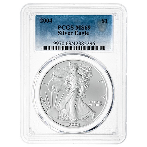 2004 PCGS MS-69 1 oz American Silver Eagle Coin