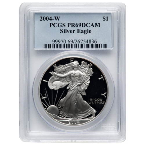 2004 PCGS PR-69 1 oz American Silver Eagle Proof Coin