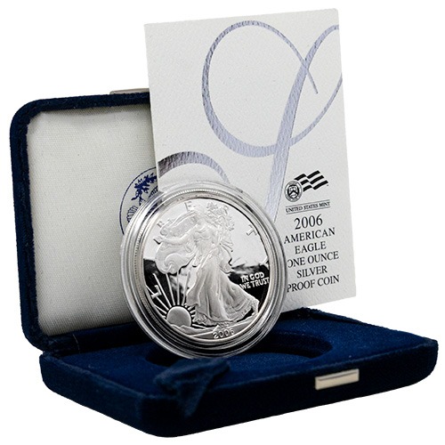 2006-W 1 oz American Silver Eagle Proof Coin w/Box & COA