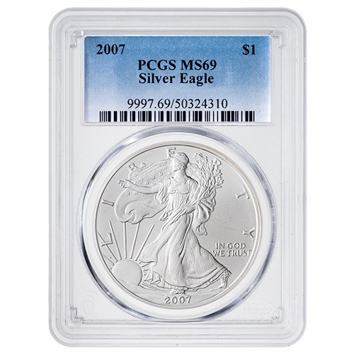 2007 PCGS MS-69 1 oz American Silver Eagle Coin