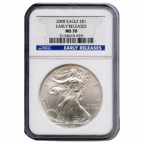 2008 NGC MS-70 Early Releases 1 oz American Silver Eagle Coin