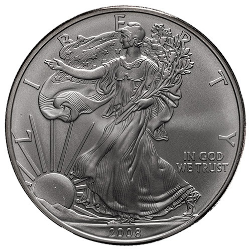 2008-W 1 oz American Silver Eagle Burnished Coin with Box and COA