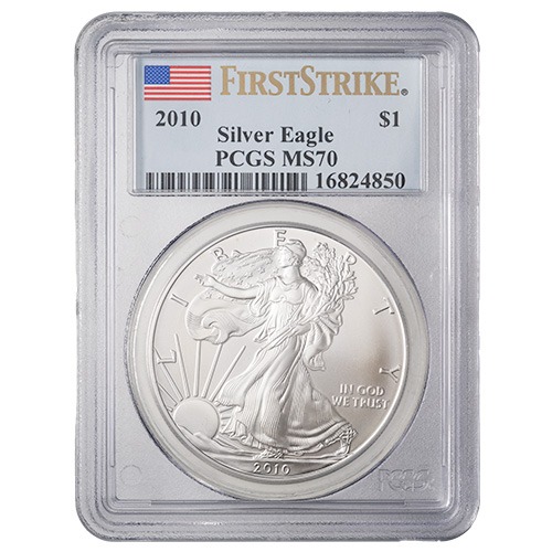 2010 PCGS MS-70 First Strike 1 oz American Silver Eagle Coin