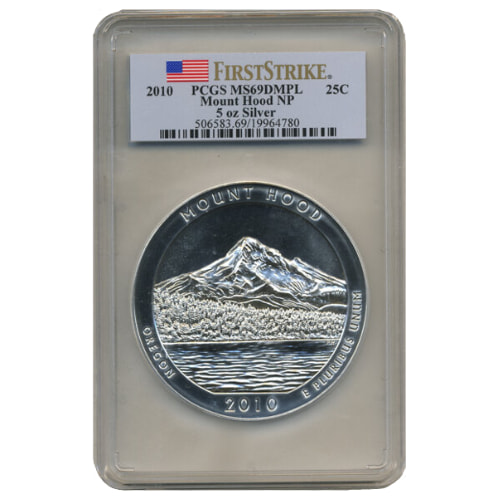 2010 PCGS MS-69 DMPL First Strike 5 oz ATB Mount Hood Silver Coin - America The Beautiful