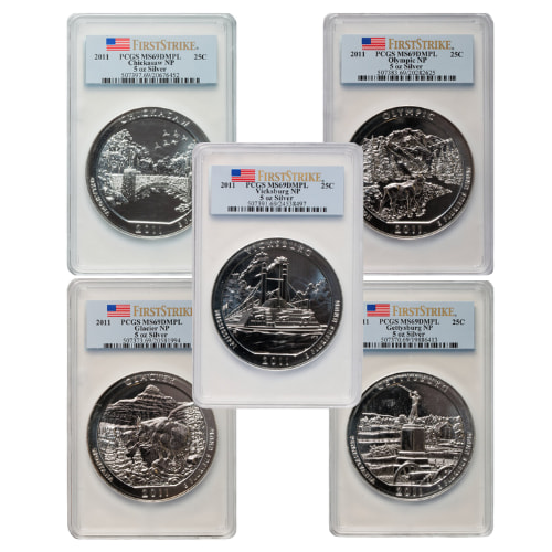 2011 PCGS MS-69 DMPL First Strike 5 oz America The Beautiful Silver 5-Coin Set