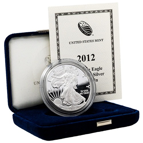 2012-W 1 oz American Silver Eagle Proof Coin w/Box & COA