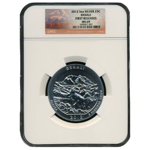 2012 NGC MS-69 First Releases 5 oz America the Beautiful Denali Silver Coin