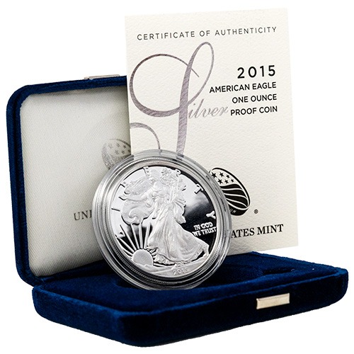 2015-W 1 oz American Silver Eagle Proof Coin w/Box & COA