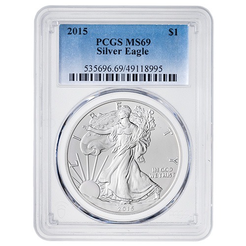 2015 PCGS MS-69 1 oz American Silver Eagle Coin (Standard Label)