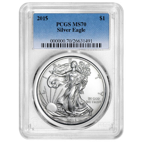 2015 PCGS MS-70 1 oz American Silver Eagle Coin