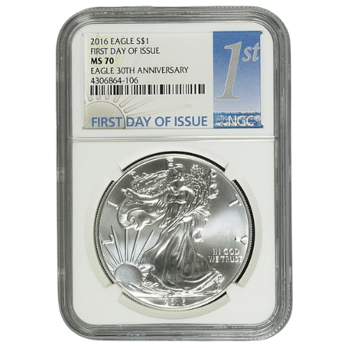 2016 NGC MS-70 First Day of Issue 1 oz American Silver Eagle Coin