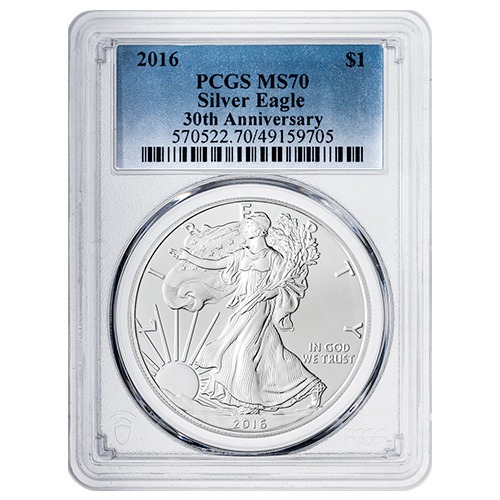 2016 PCGS MS-70 1 oz American Silver Eagle Coin - Standard Label